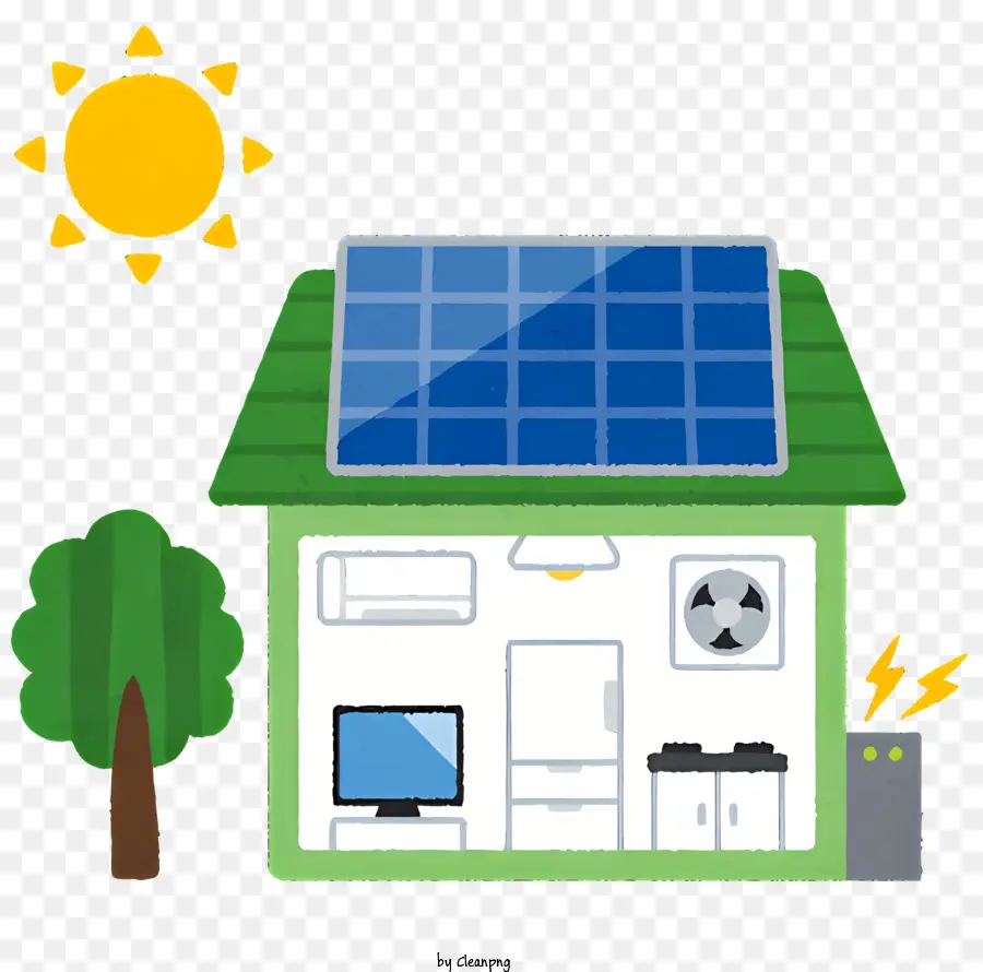 Painéis Solares，Energia Verde PNG