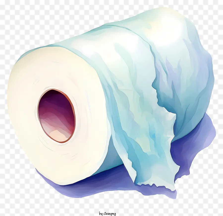 Tecido Sanitário Em Aquarela，Rolo De Papel Higiênico PNG