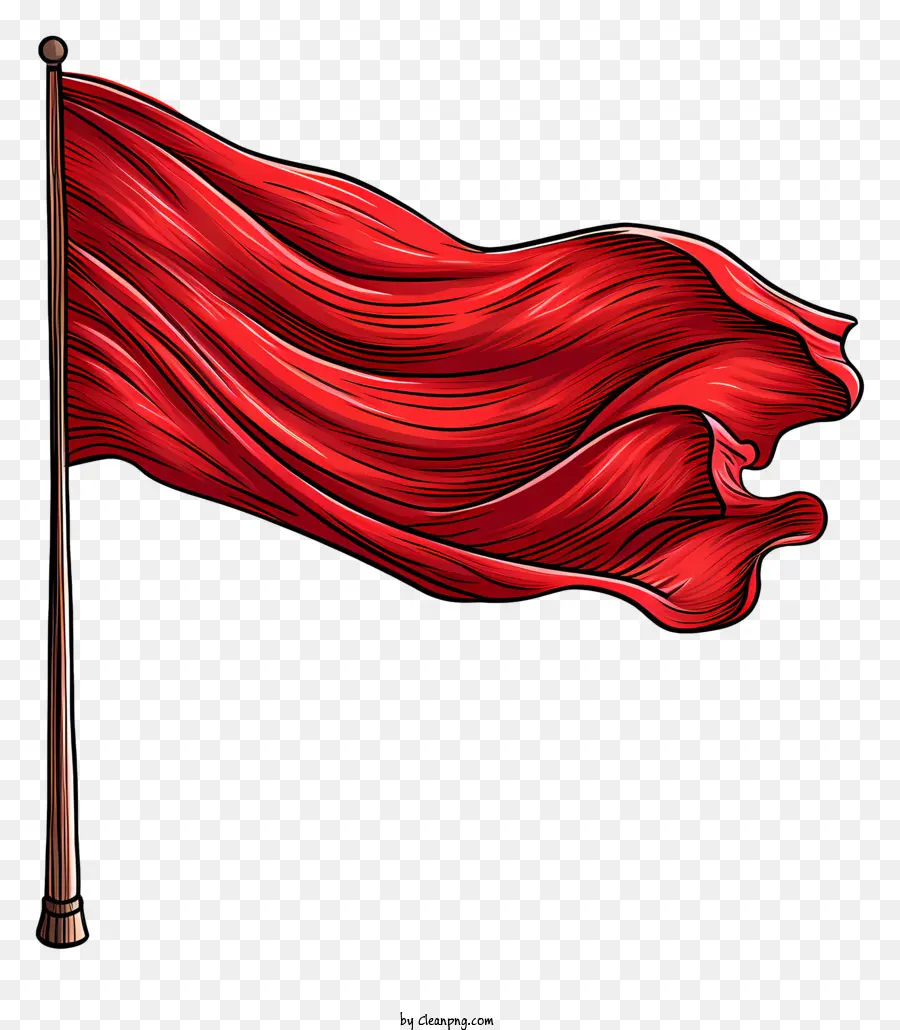 Bandeira Vermelha Desenhada à Mão，Bandeira Vermelha PNG