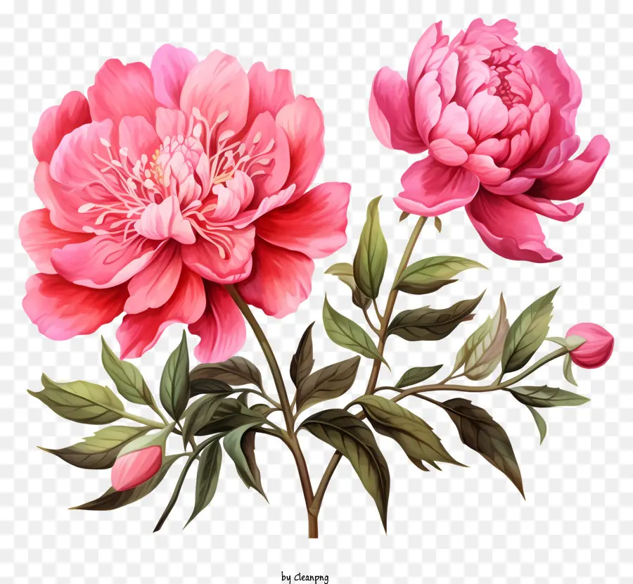 Aquarela Cor De Rosa Da Flor，Pintura PNG