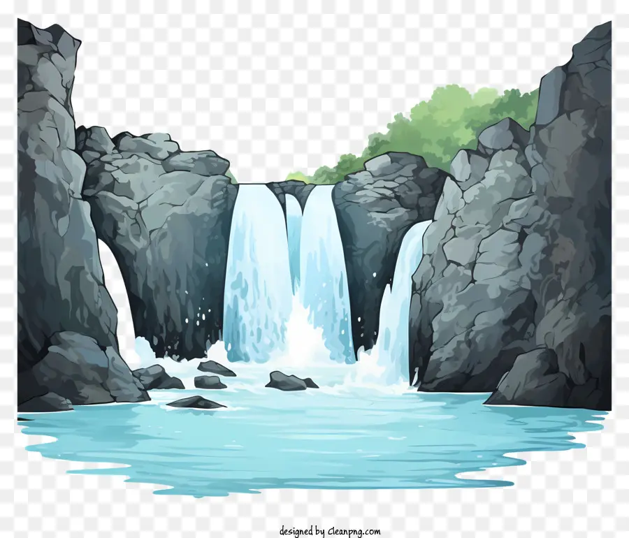 Cachoeira Em Aquarela，Cachoeira PNG