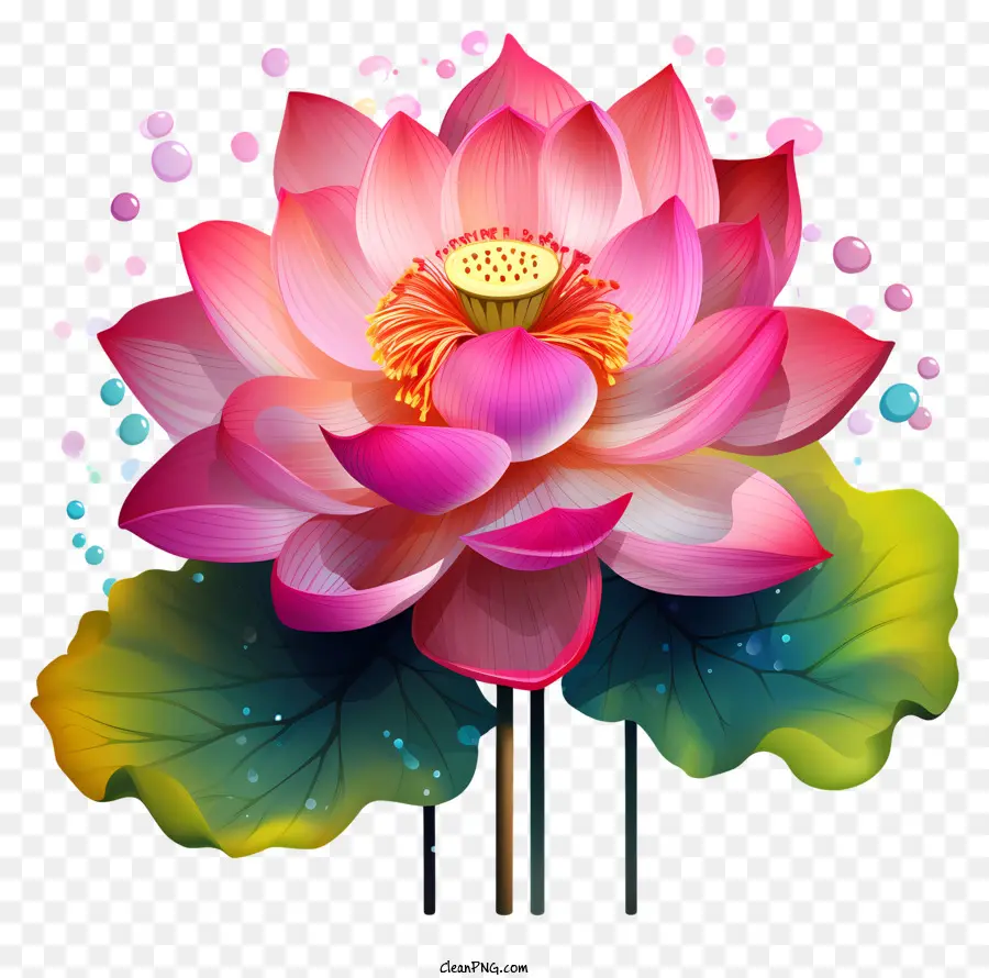 Tintas Multicoloridas Flor De Lótus，Flor De Lótus PNG