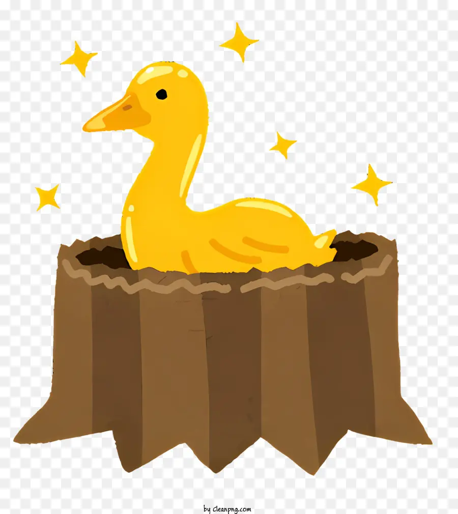 Pato Amarelo，Ninho Feito De Palha PNG