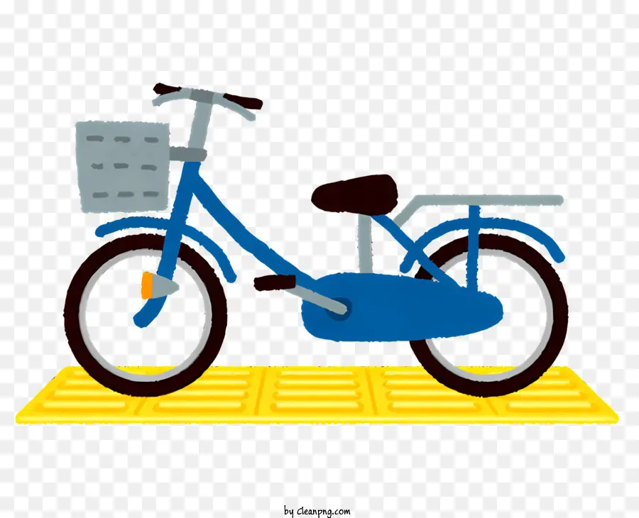 Azul Bicicleta，Tapete De Estacionamento Amarelo PNG