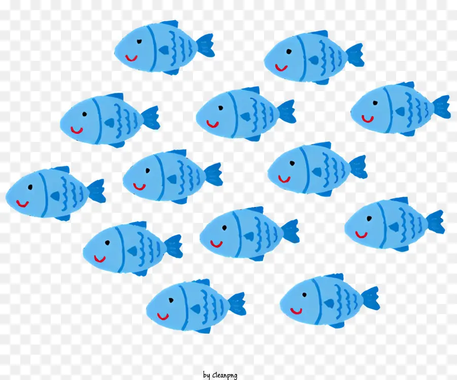 Peixe Azul Pequeno，Escola De Peixes PNG