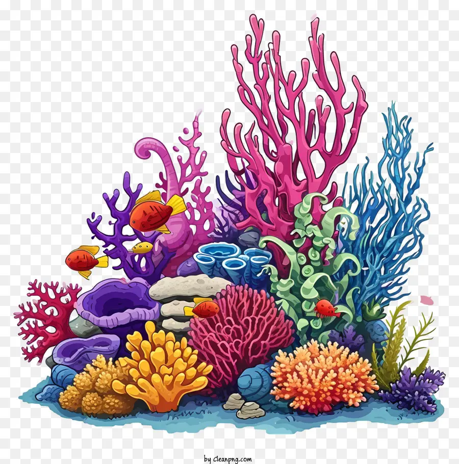 Cartoon Coral Reef，Recife De Coral PNG