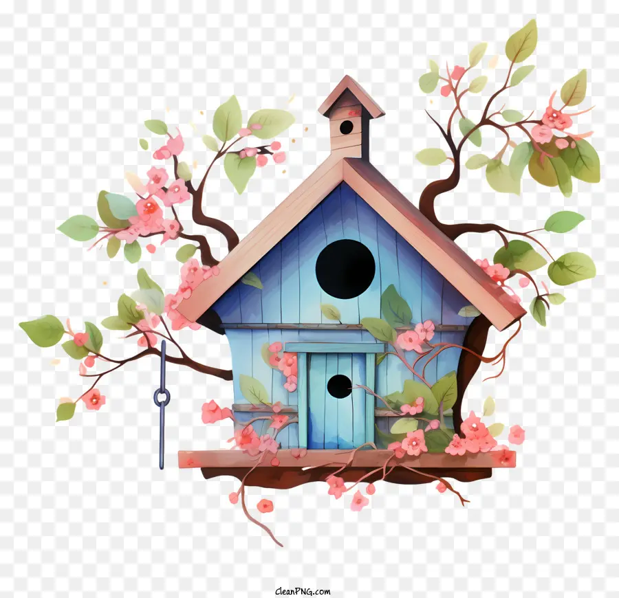 Casa De Ave Aquarela，Ilustração Da Birdhouse PNG