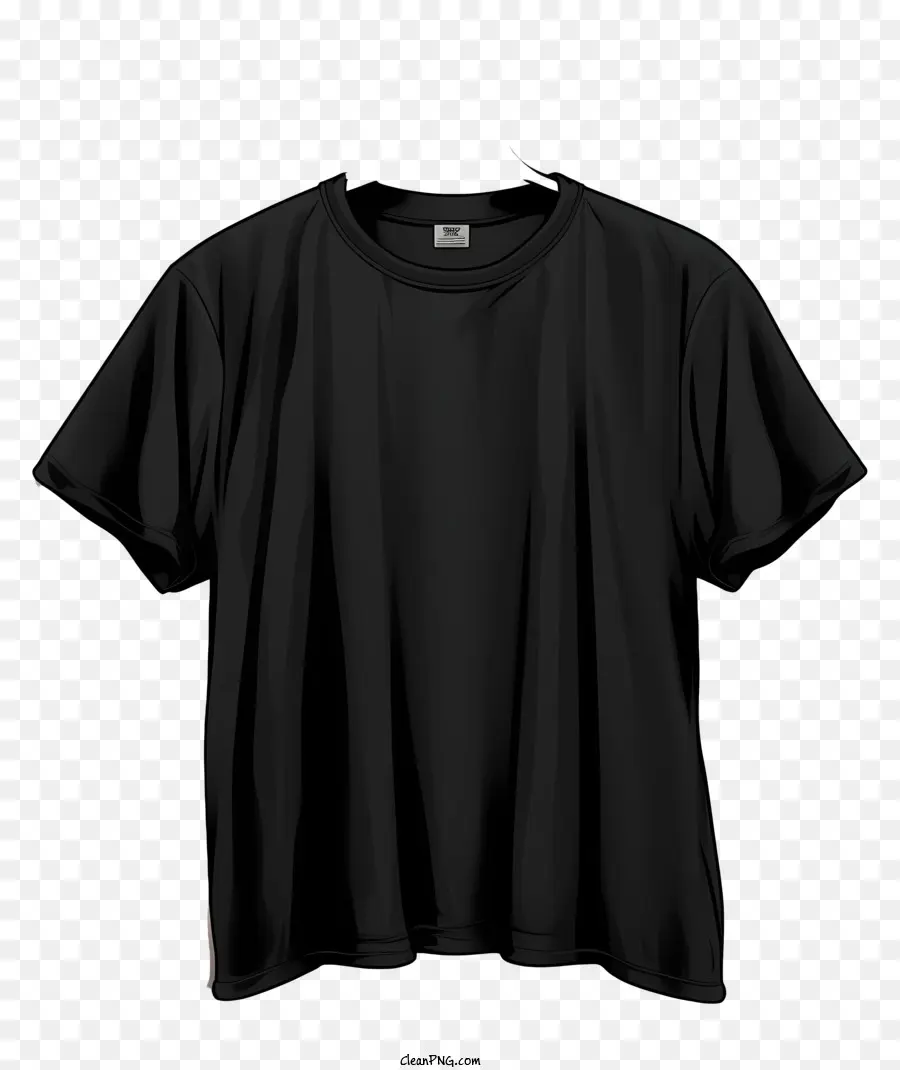 Camiseta Preta De Estilo De Esboço No Cabide，Preto Tshirt PNG