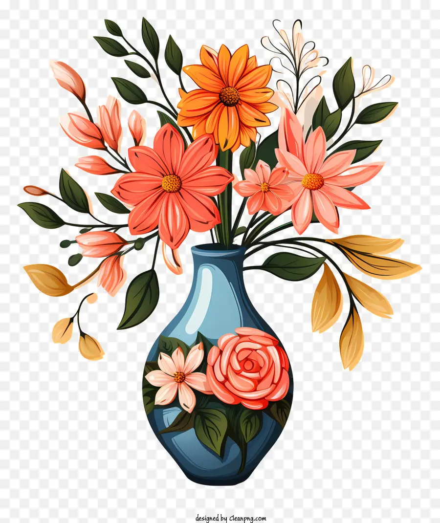 Flor Do Estilo Doodle No Vaso，Vaso PNG