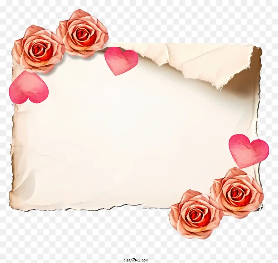 Papel De Carta De Amor，Papel Rasgado PNG