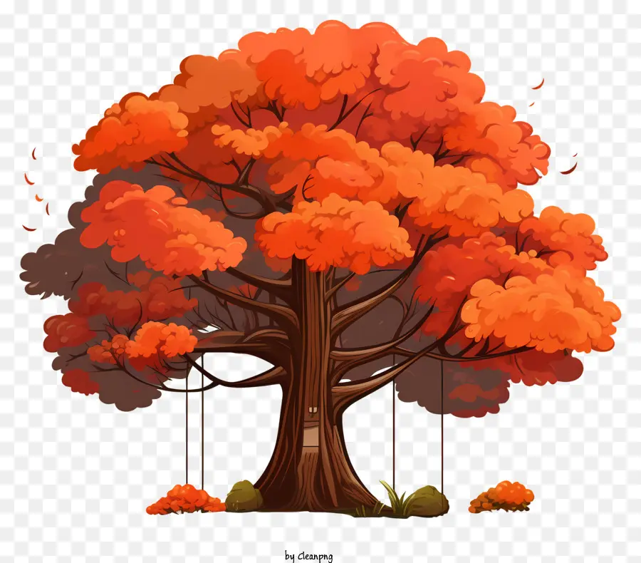 Árvore De Outono No Estilo Doodle，Laranjeira PNG