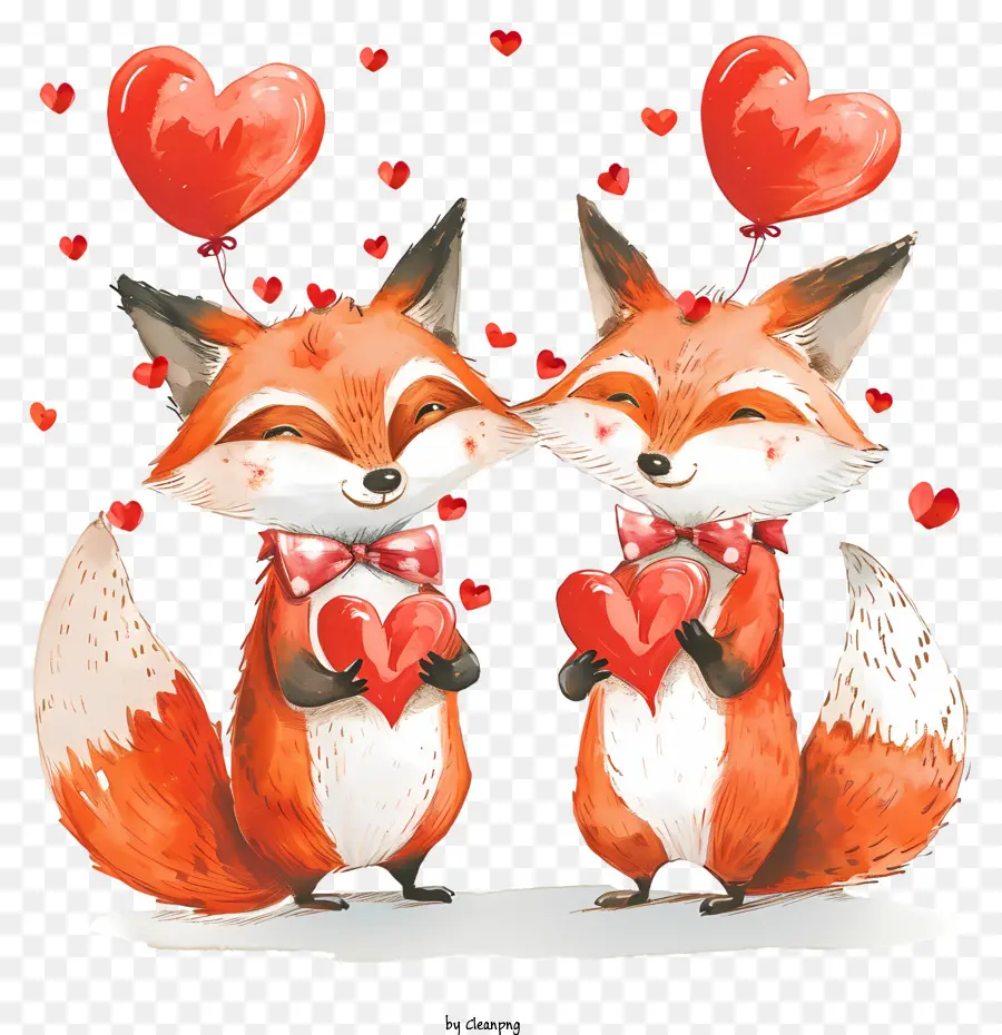 Valentine Fox，Raposas Fofas PNG