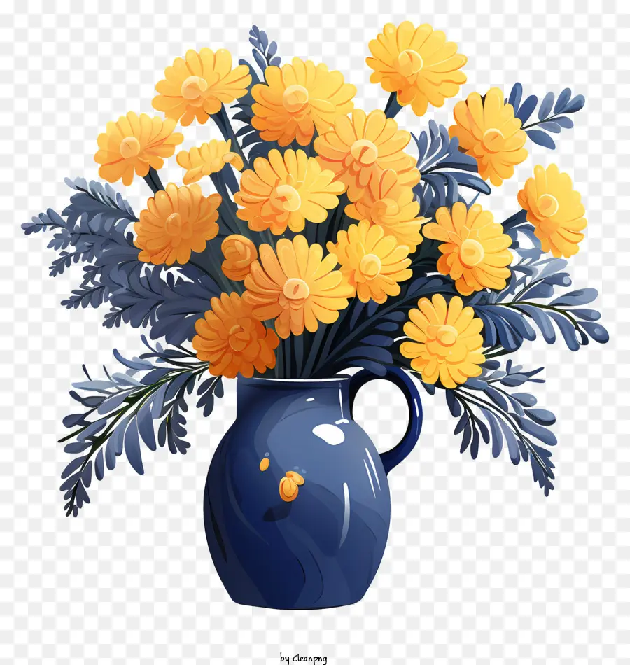 Flor Flor Em Vaso，Flores Amarelas PNG
