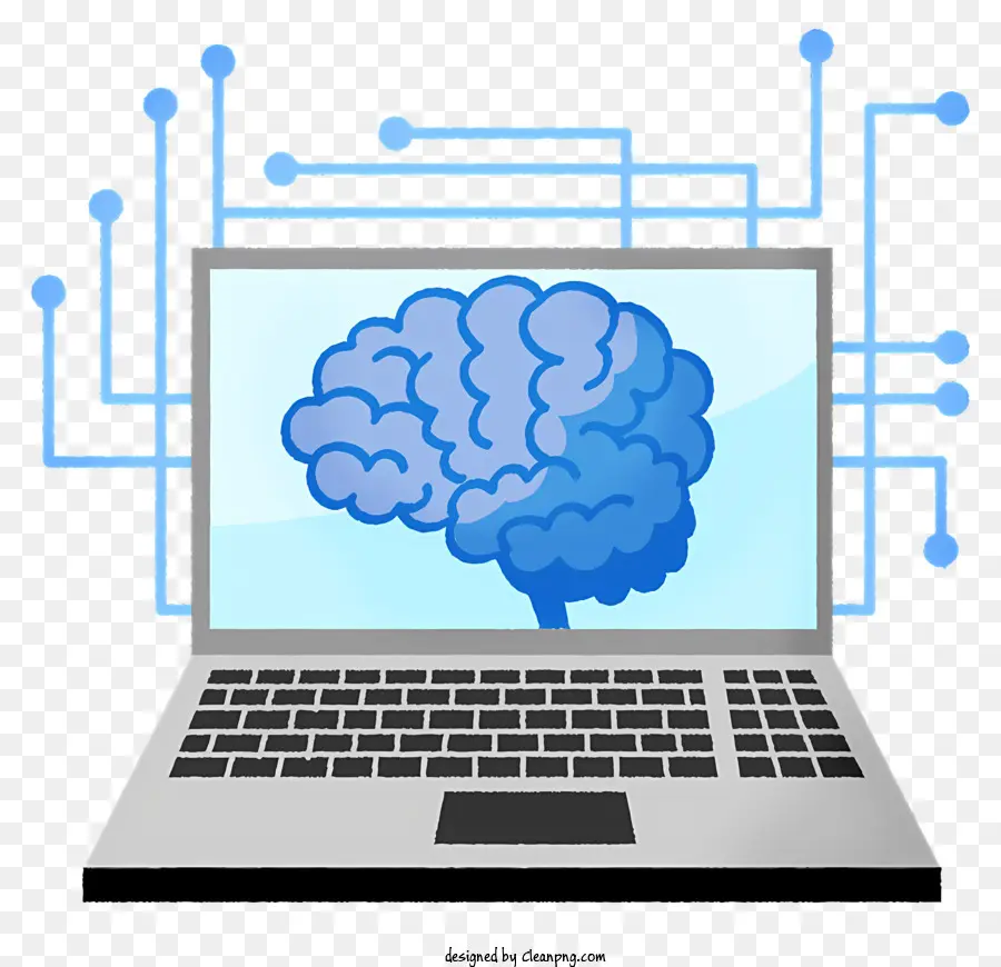 Computador Portátil，Azul Cérebro PNG