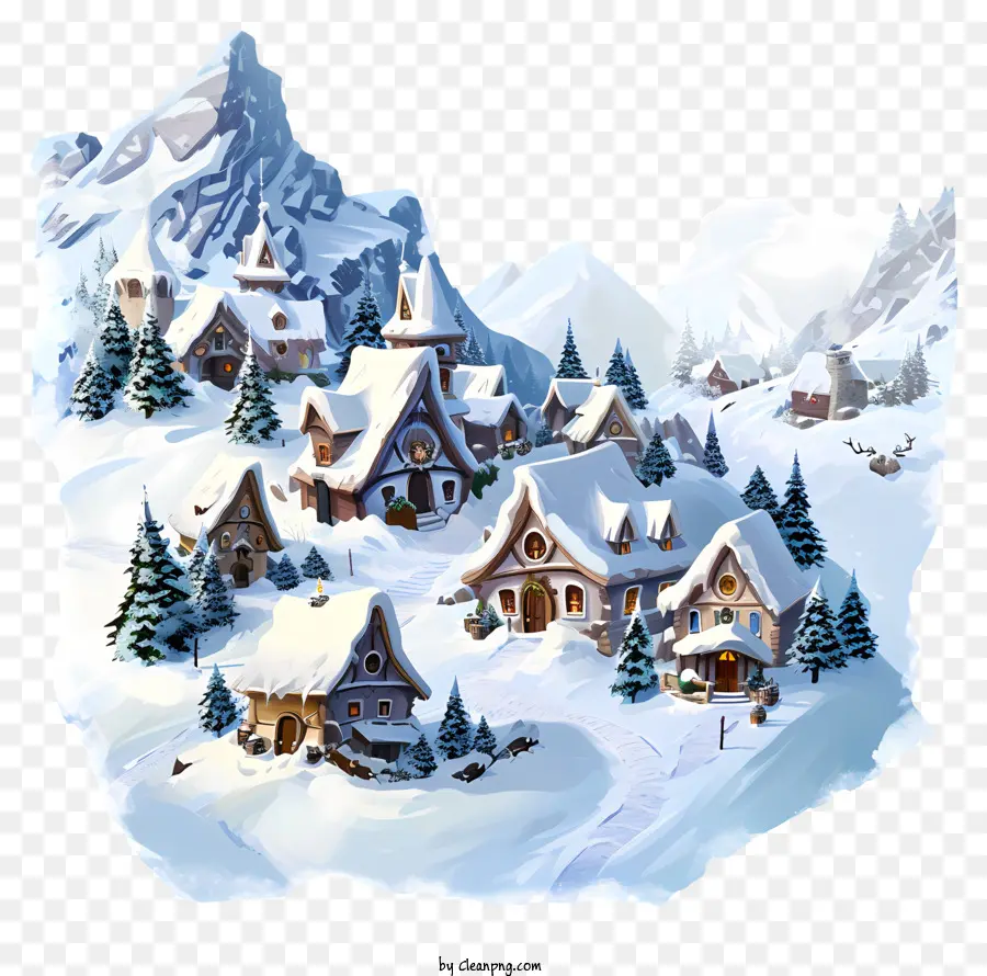 Winter Mountain Village，Vila Nevada PNG