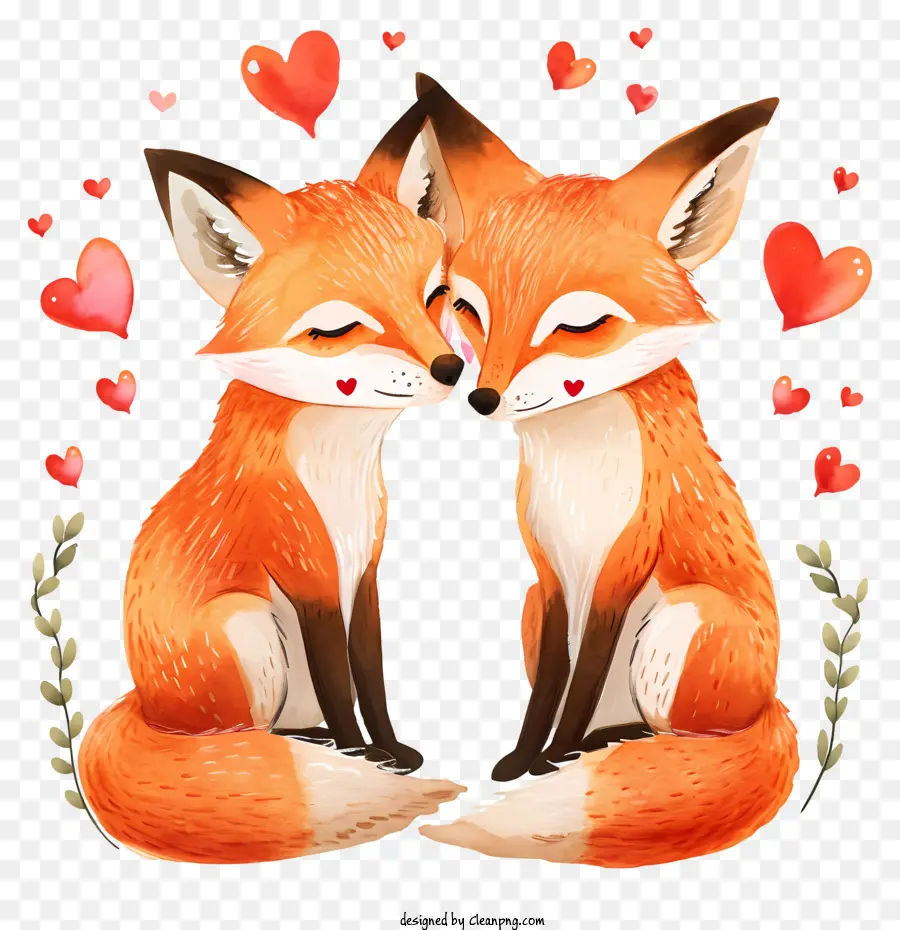 Valentine Fox，Raposas Fofas PNG