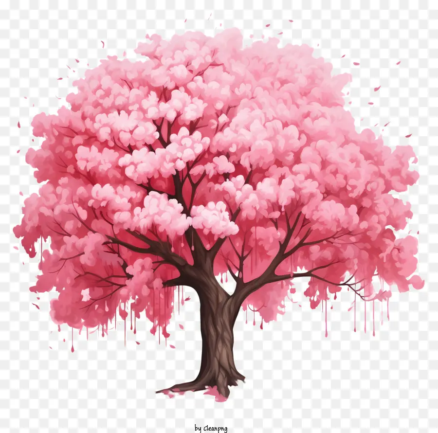 Árvore De Flor De Cerejeira De Estilo Realista，árvore Rosa PNG