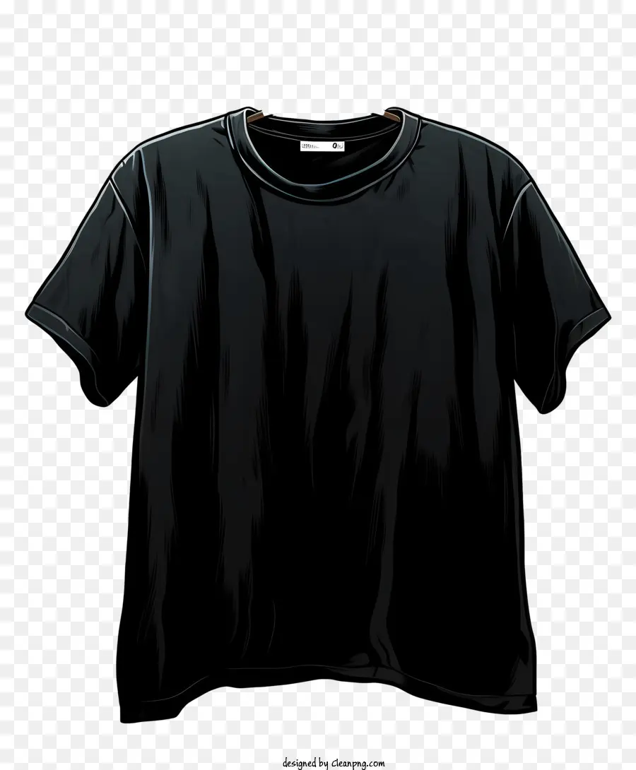 Camiseta Preta Em Estilo Aquarela No Cabide De Pano，Preto Tshirt PNG