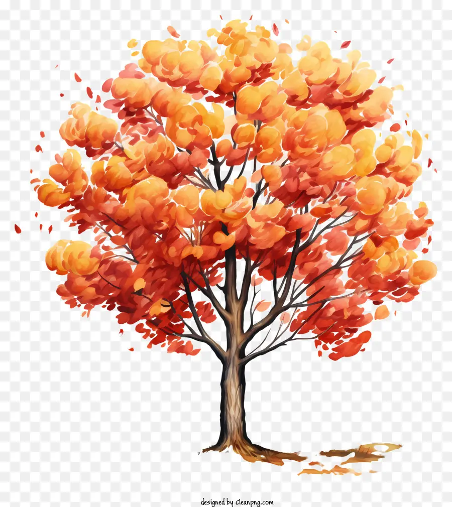 Árvore De Outono Em Aquarela，Queda De árvore PNG