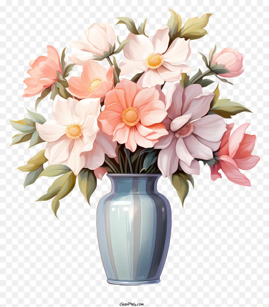 Flor Pastel Em Vaso，Vaso PNG