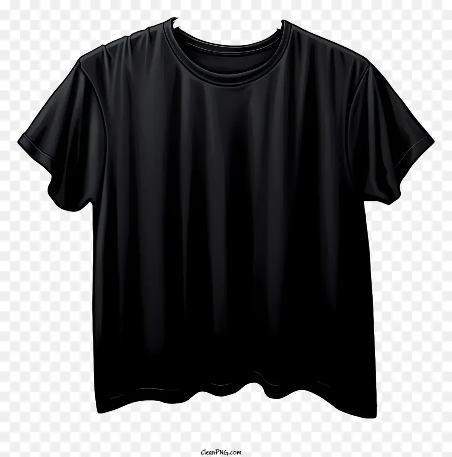 Camiseta Preta Em Estilo Aquarela No Cabide De Pano，Camisa Preta PNG