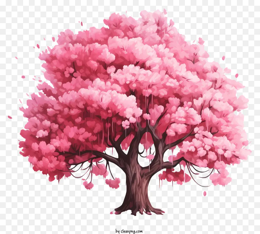 Estilo Realista Cherry Blossom Tree，Árvore De Flor De Cerejeira PNG