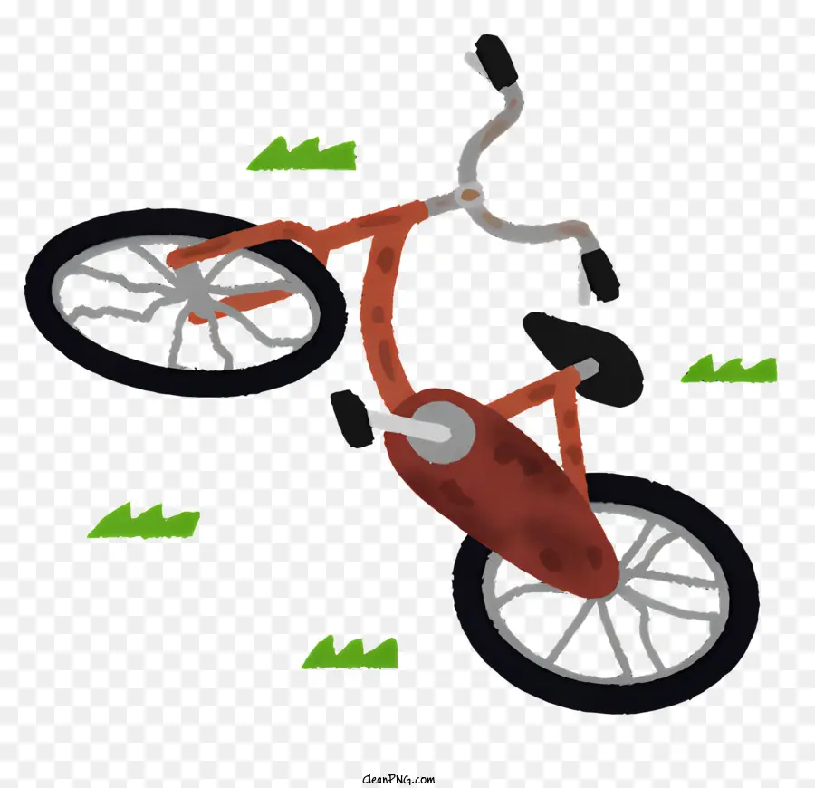 Bicicleta，Bicicleta Deitada No Chão PNG