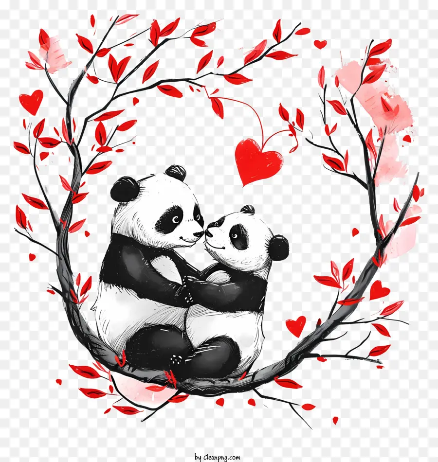 Panda Dos Namorados，Pandas Apaixonados PNG