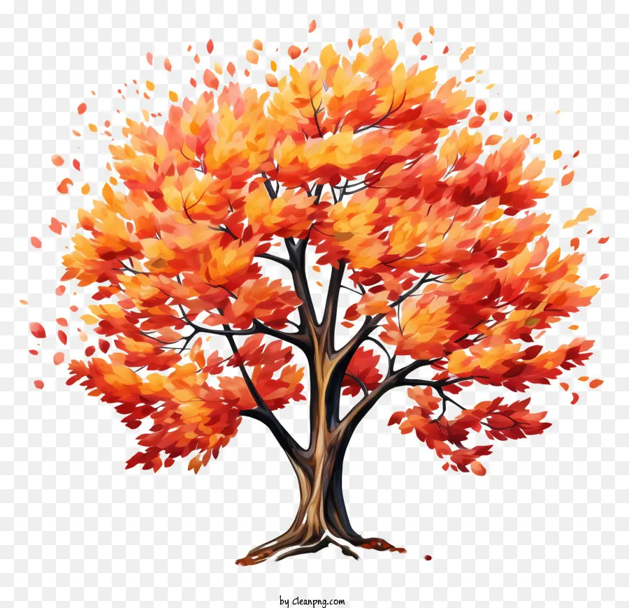 Árvore De Outono Em Aquarela，Autumn Tree PNG