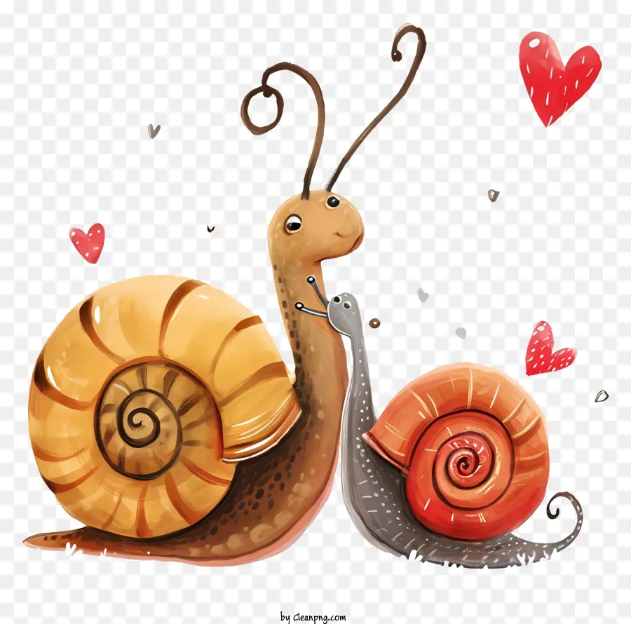 Snails Dos Namorados，S De Desenhos Animados Visita PNG