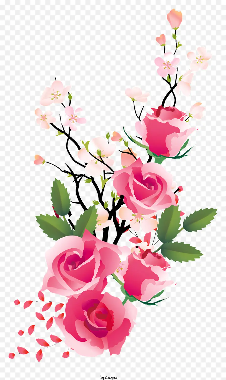 Flor De Linha，Rosas Cor De Rosa PNG