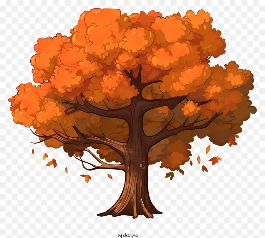 Árvore De Outono No Estilo Doodle，Árvore Dos Desenhos Animados PNG