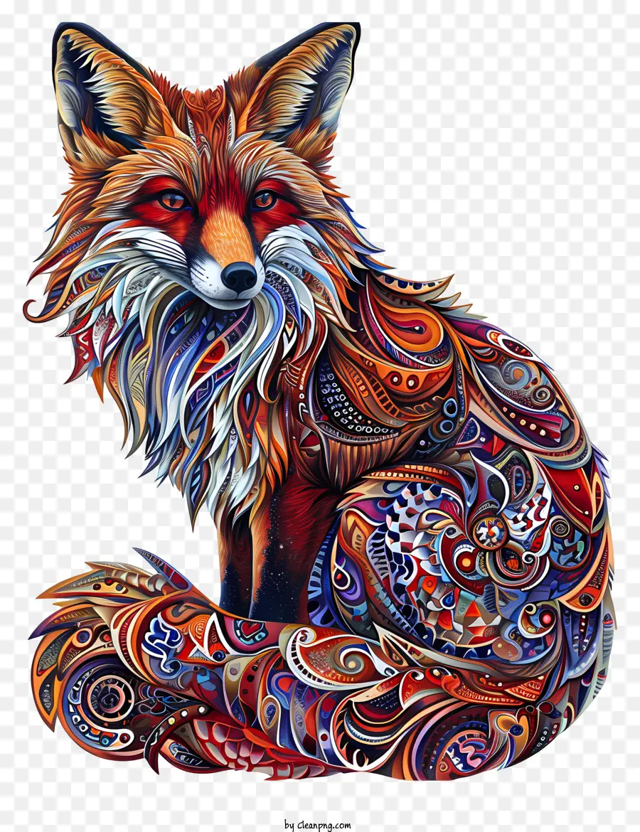 Valentine Fox，Colorido Fox PNG