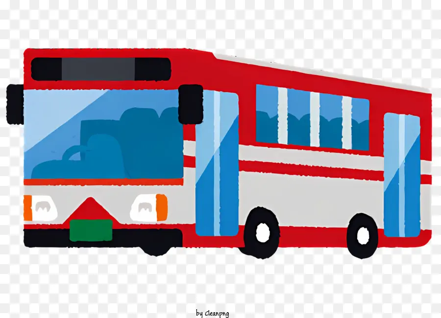 ônibus，ônibus Vermelho E Branco PNG