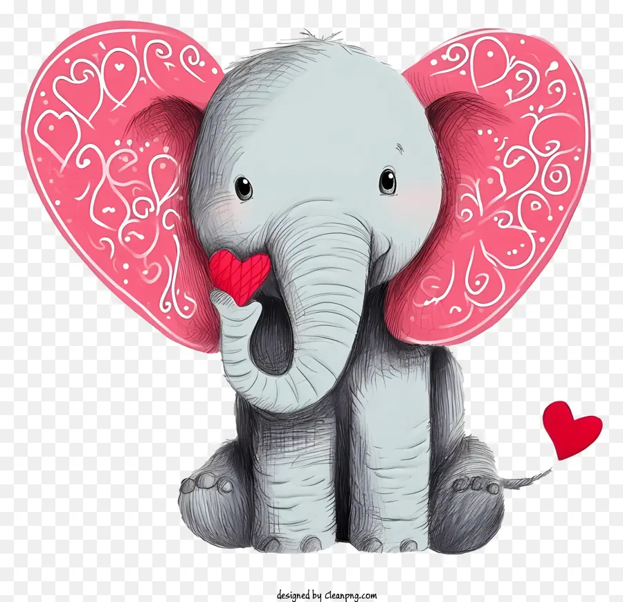 O Elefante De Namorados Ilustra，Bonito Ilustração PNG