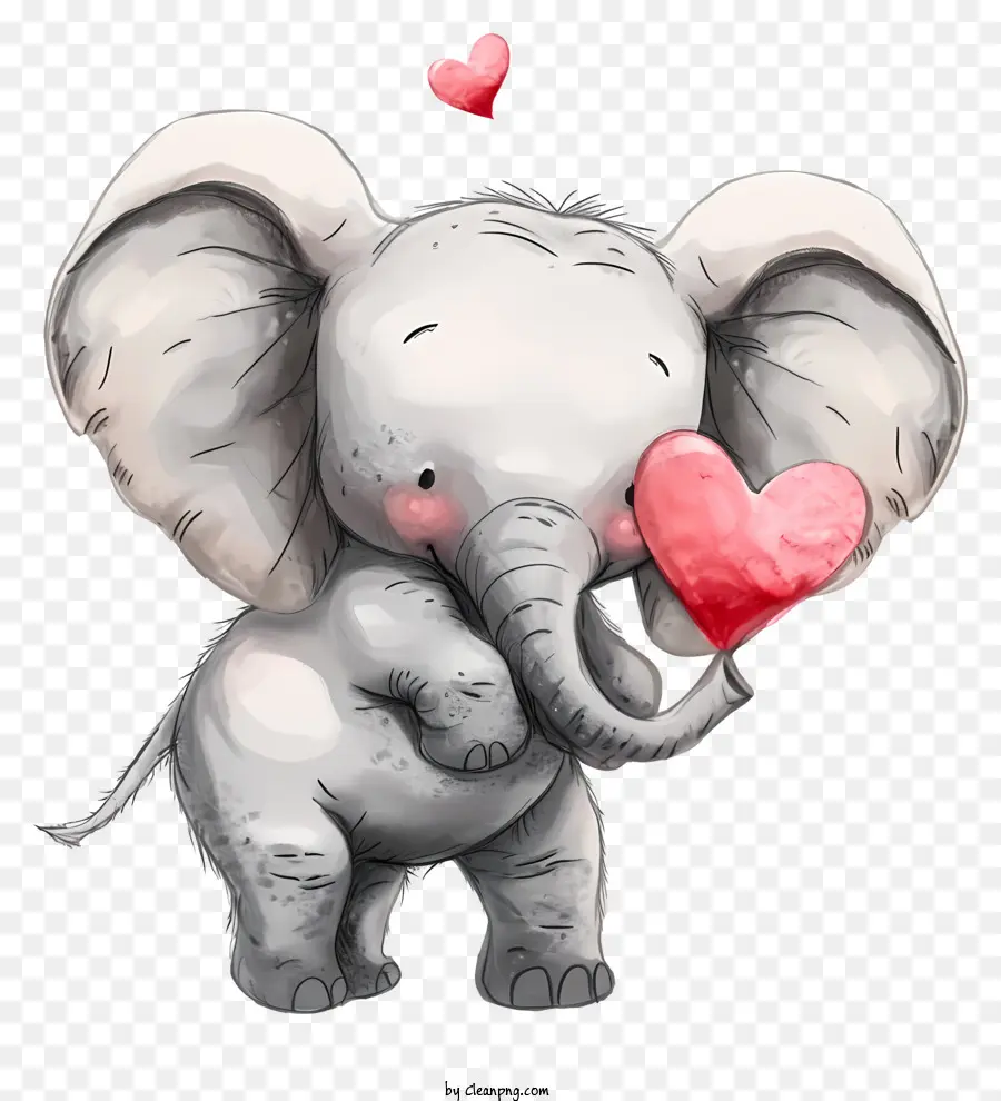 Designs De Personagens Inventivos De Elefantes De Namorados，Elefante Bonito PNG