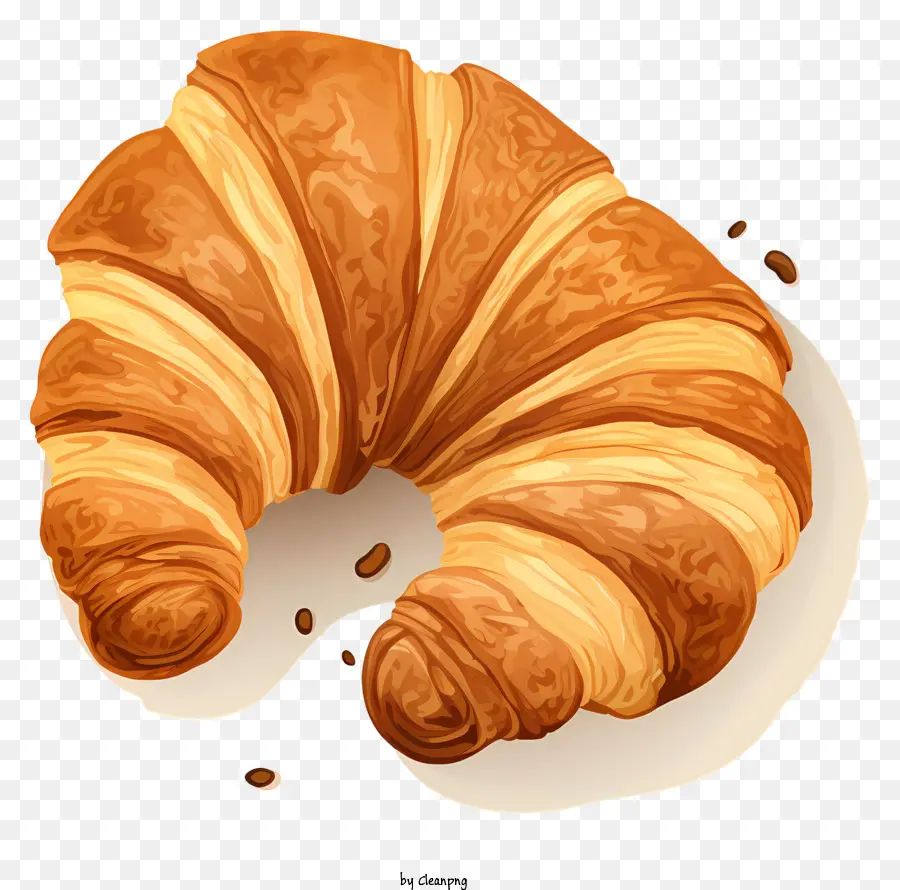 Croissant Francês Desenhado à Mão，Croissant PNG