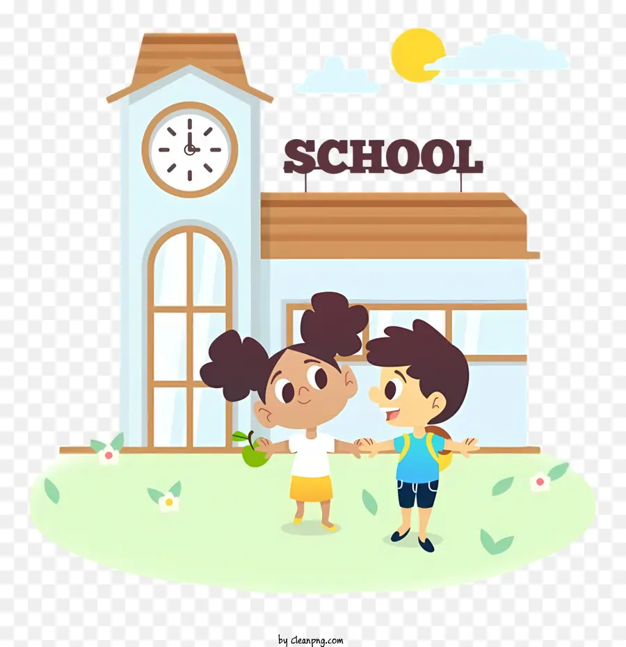 Cartoon Escola，Edifício Da Escola PNG