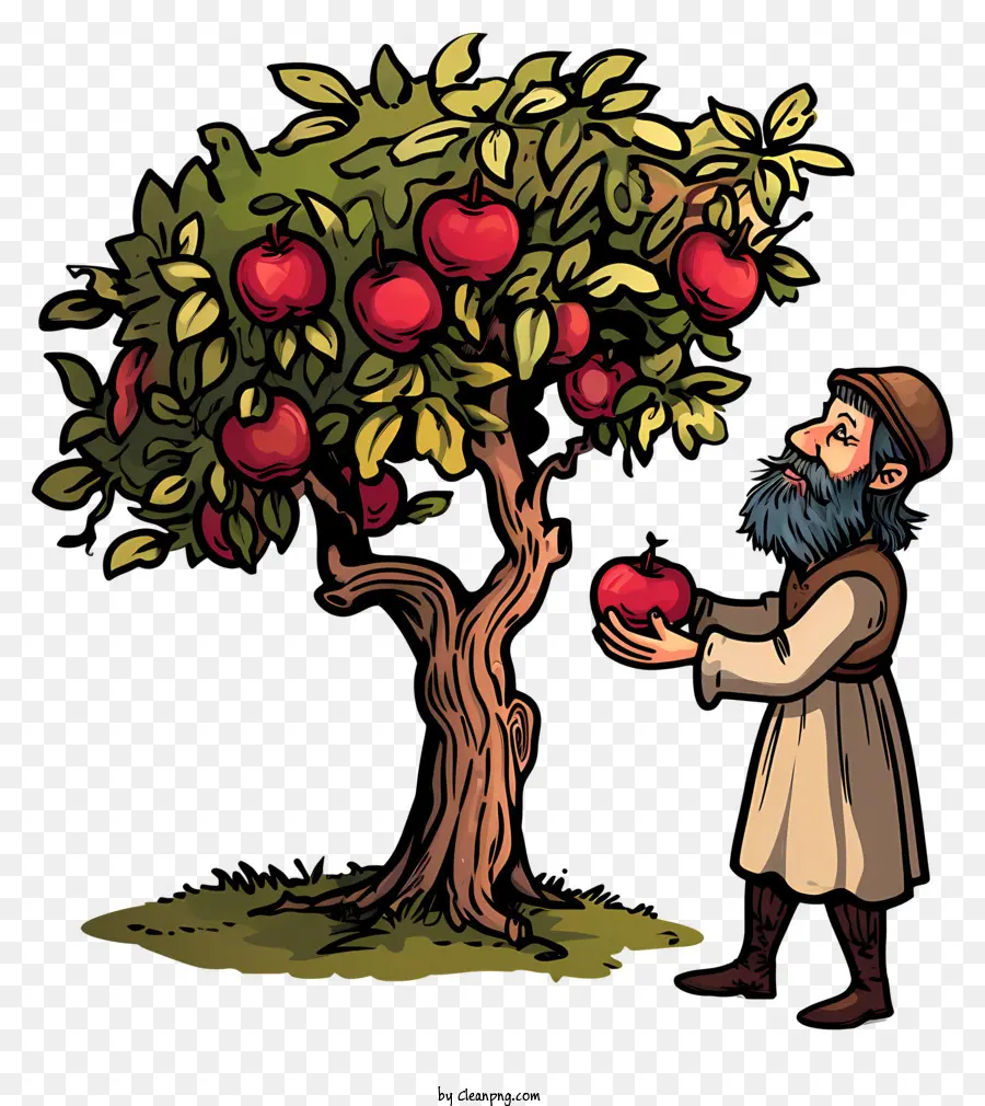 É Você，Ilustração Da Apple Tree PNG