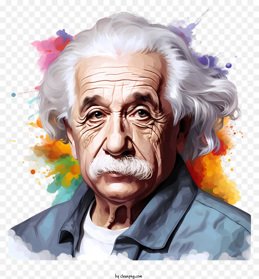Tintas Multicoloridas Albert Einstein Retrato，Retrato PNG