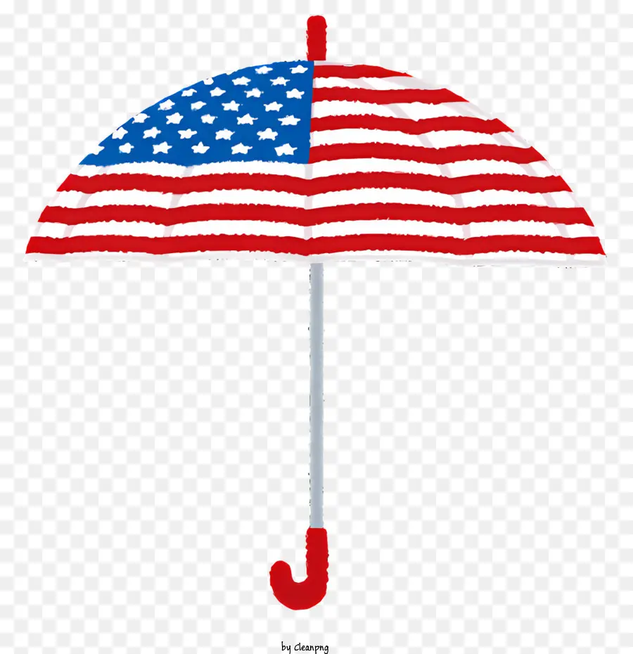 Cartoon Guarda Chuva，American Flag Umbrella PNG