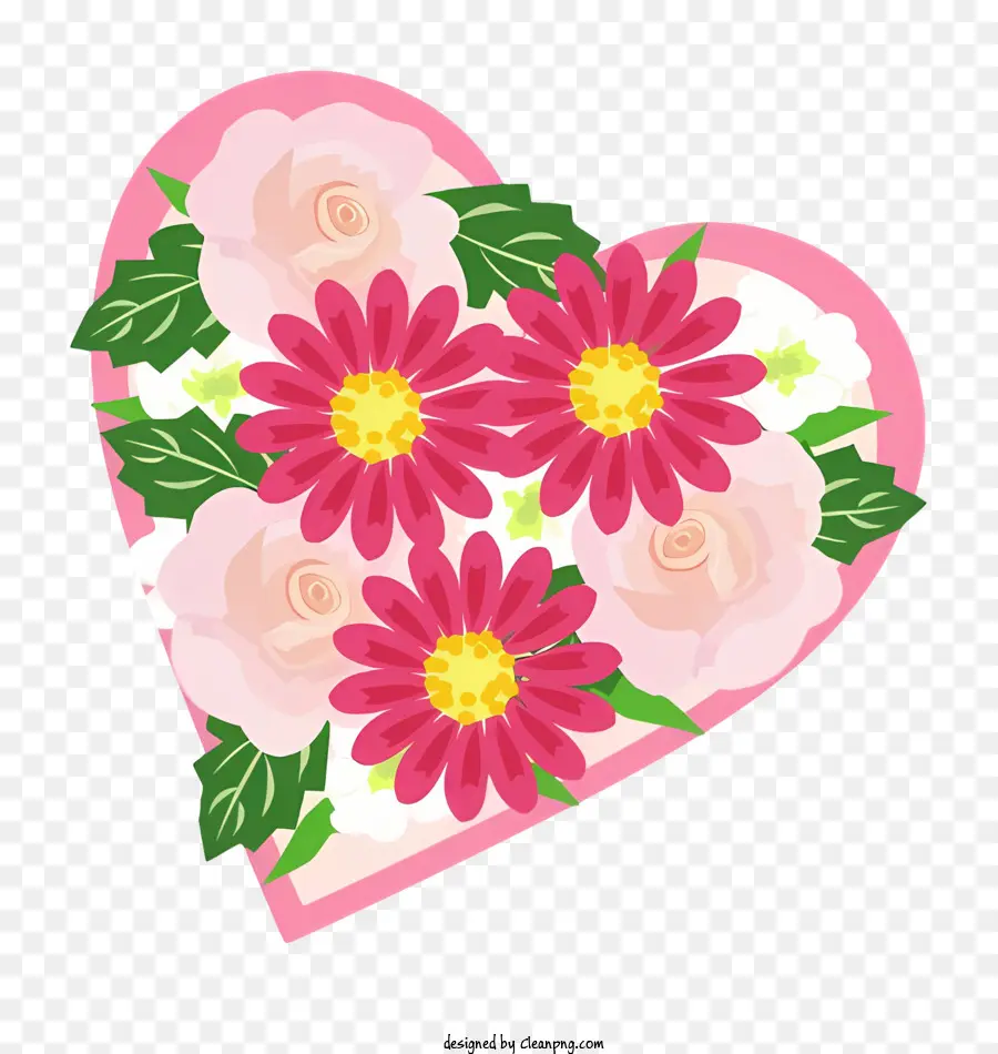 Flores Cor De Rosa，Heartshaped Flores PNG