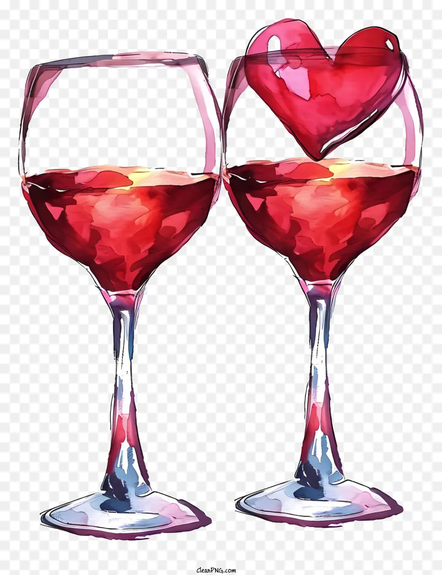 Taças De Vinho Dos Namorados Simplistas Vetor，Taças De Vinho PNG