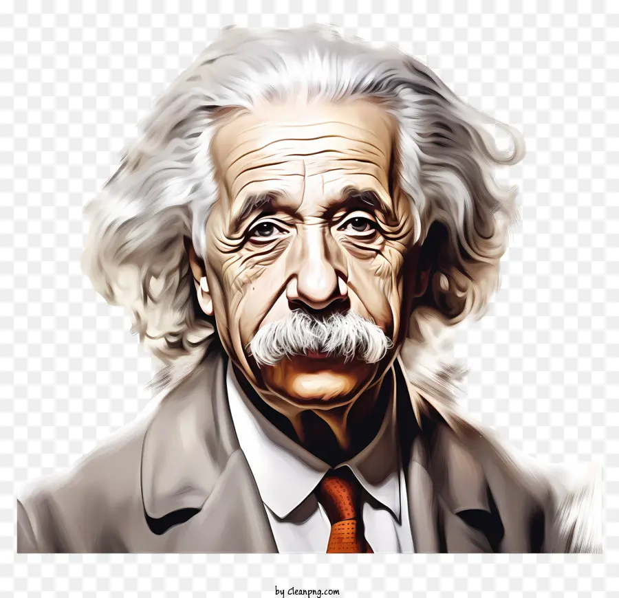 Retrato De Albert Einstein Style Einstein，Pintura Digital PNG