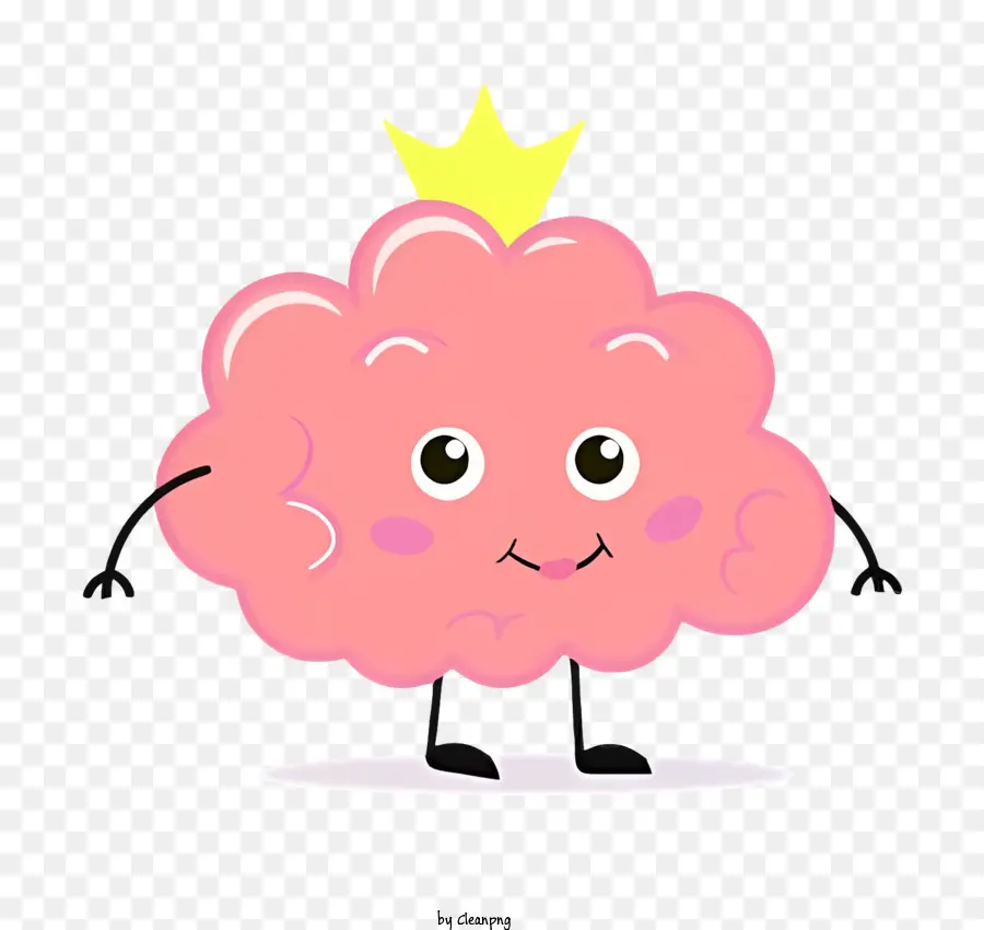 Cartoon Cérebro，Cérebro Coroado PNG