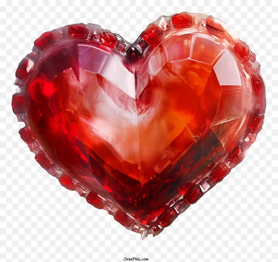 Jóias Do Dia Dos Namorados，Coração De Vidro Vermelho PNG
