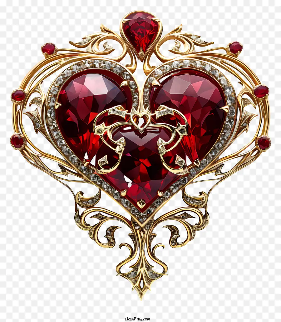 Jóias Do Dia Dos Namorados，Broche De Coração Vermelho PNG