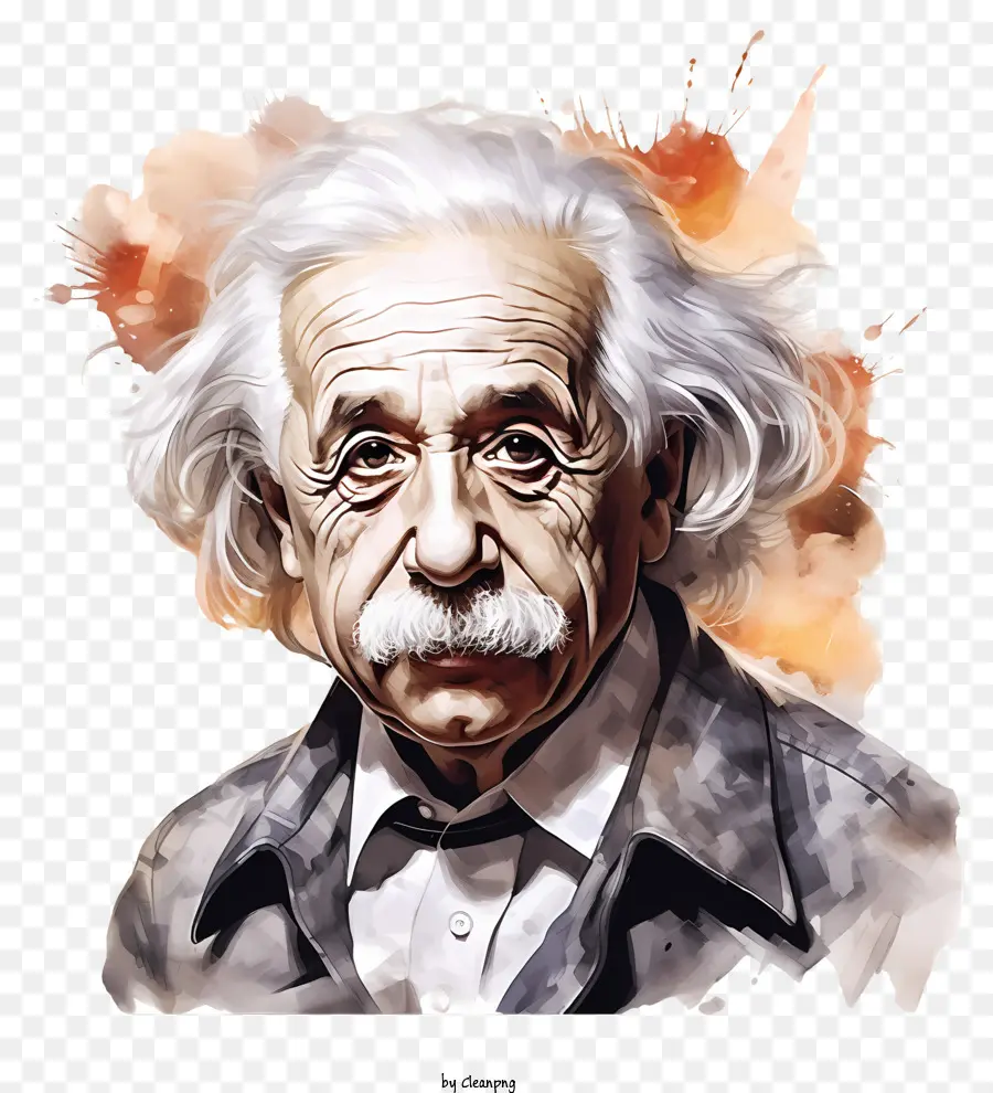 Retrato Em Aquarela De Albert Einstein，Einstein PNG