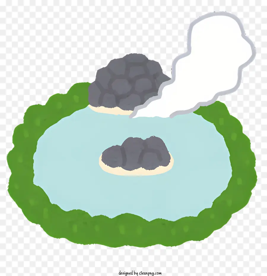 Vulcão No Lago，Vulcão Ilustração PNG