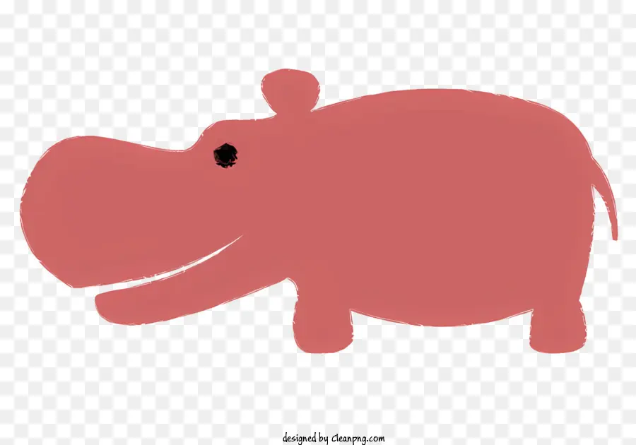 Animais，Hipopótamo Rosa PNG